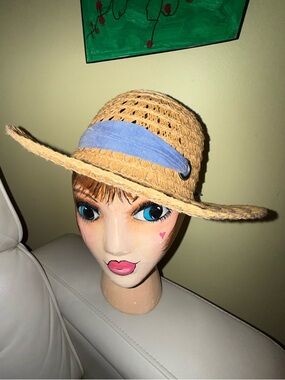 Oasis Straw Sun Hat with Blue Band